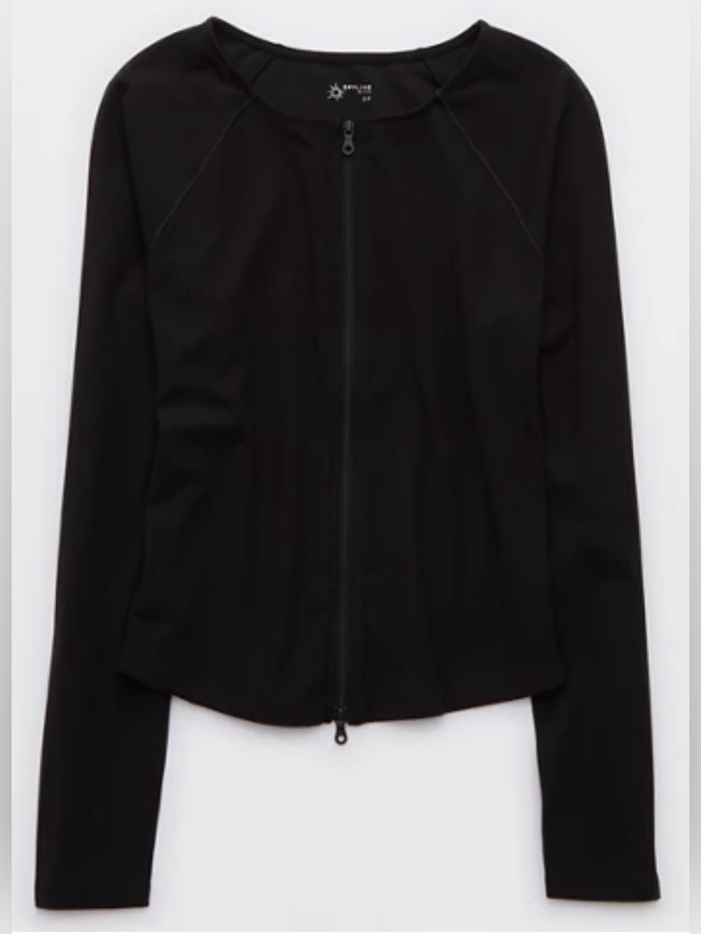 Offline by Aerie Real Me XTRA Ribbed Full Zip Jacket, Black, sz M
